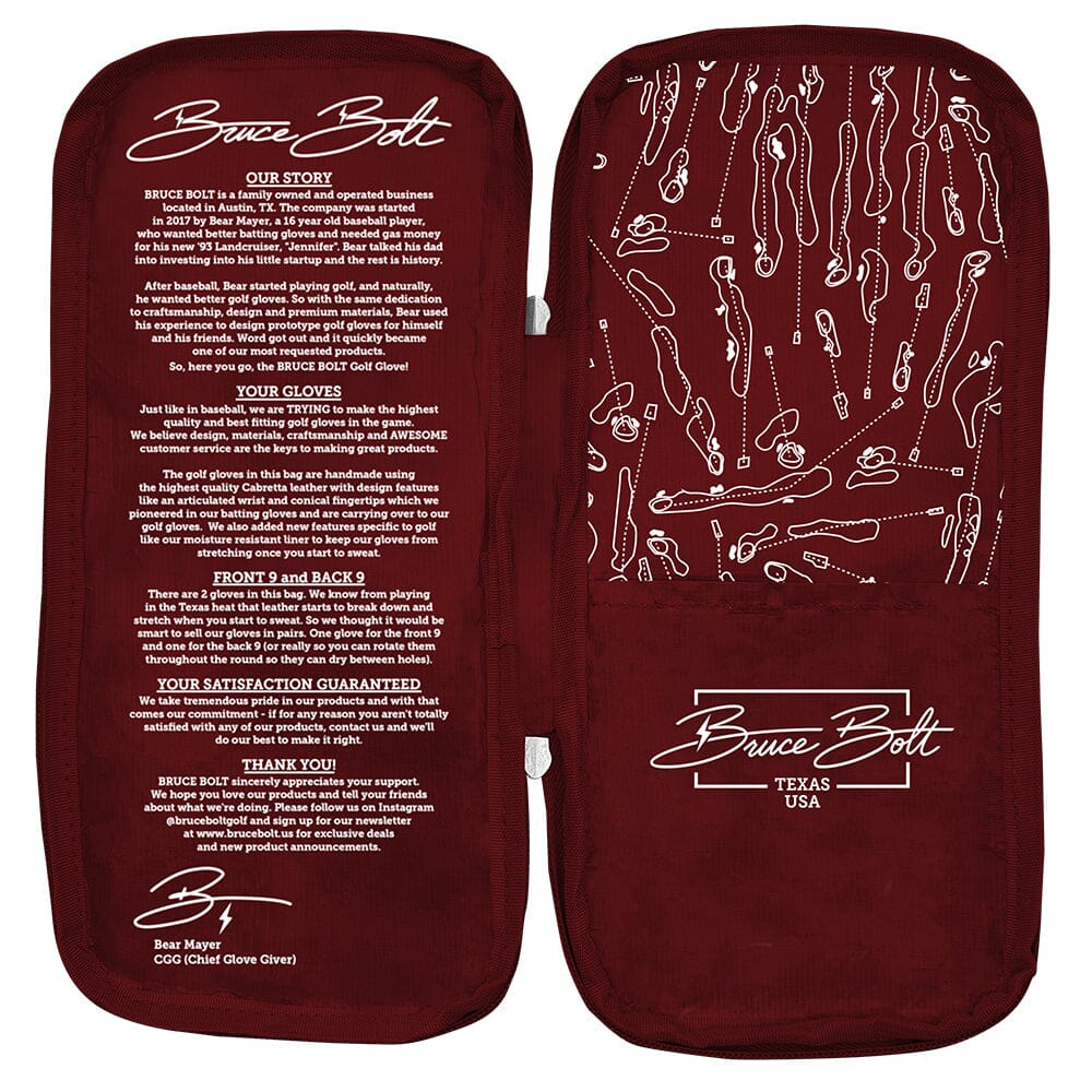 Bear Series Golf Gloves (On Left, 2-Pack) - College Station Maroon