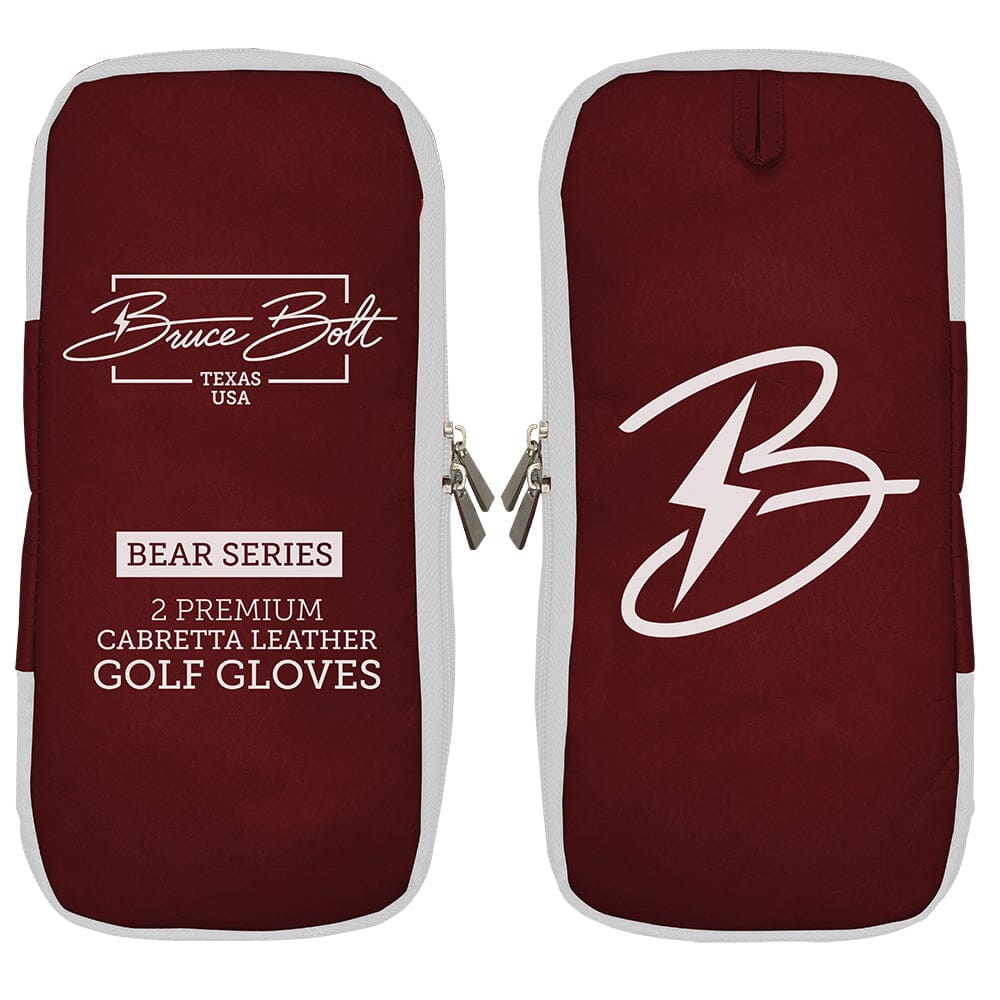 Bear Series Golf Gloves (On Right, 2-Pack) - College Station Maroon