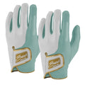 King of JUCO Creator Series Golf Gloves (On Left, 2-Pack) - Mint/Gold