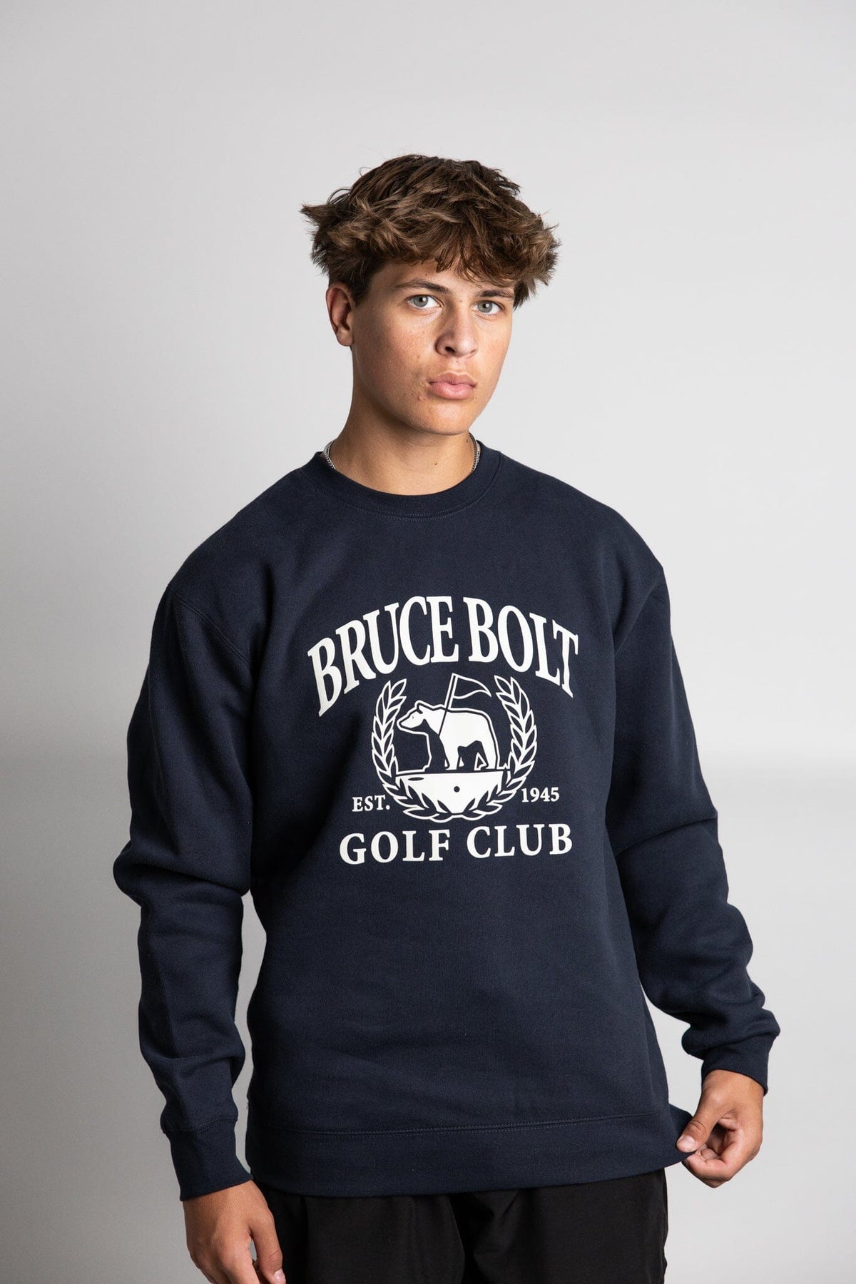 "BRUCE BOLT Golf Club" Crewneck - Navy