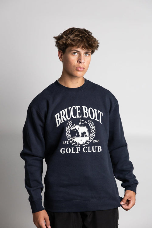 "BRUCE BOLT Golf Club" Crewneck - Navy