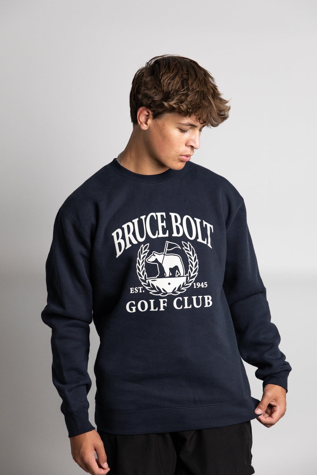 "BRUCE BOLT Golf Club" Crewneck - Navy