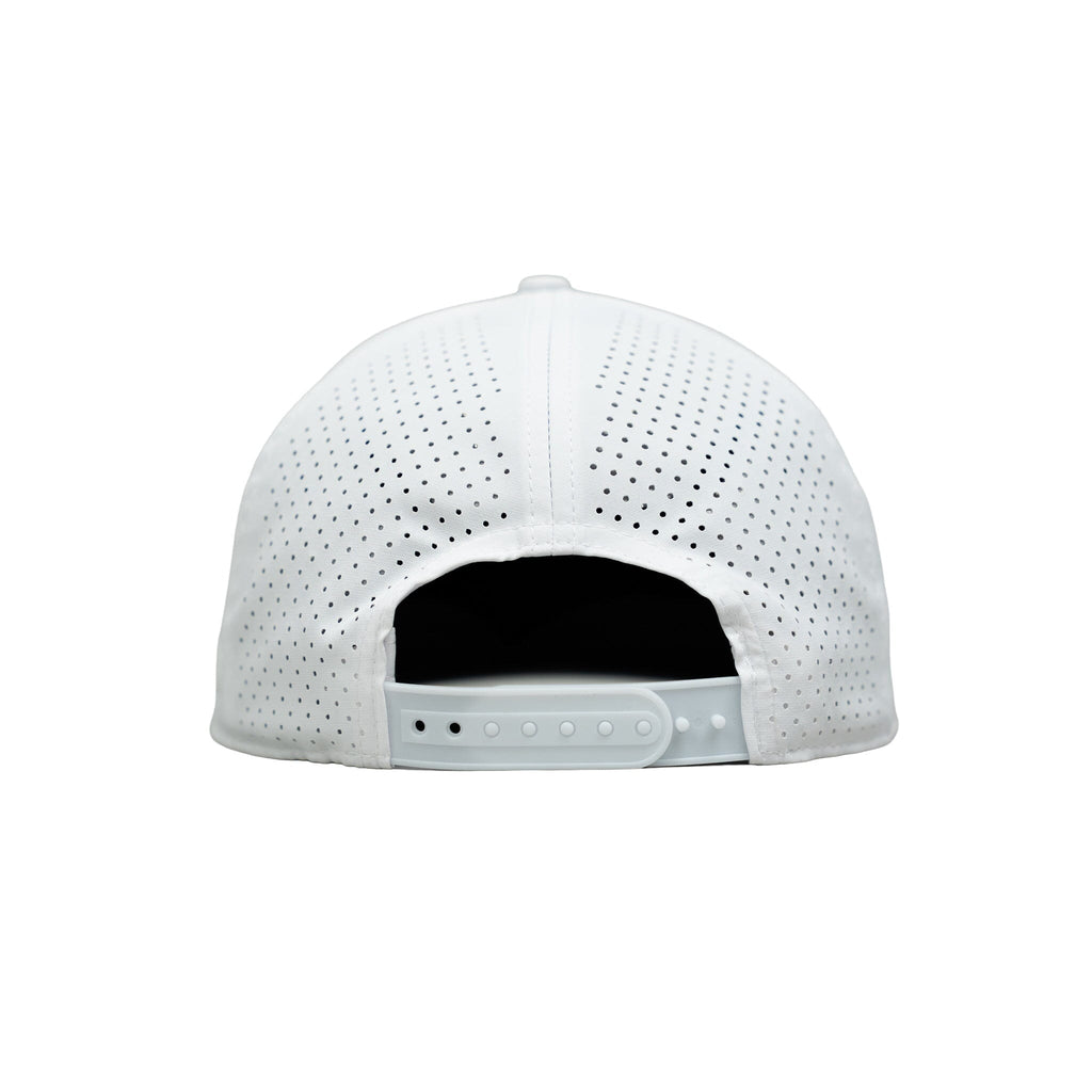 "BRUCE BOLT" Golf Performance Snapback Hat - White