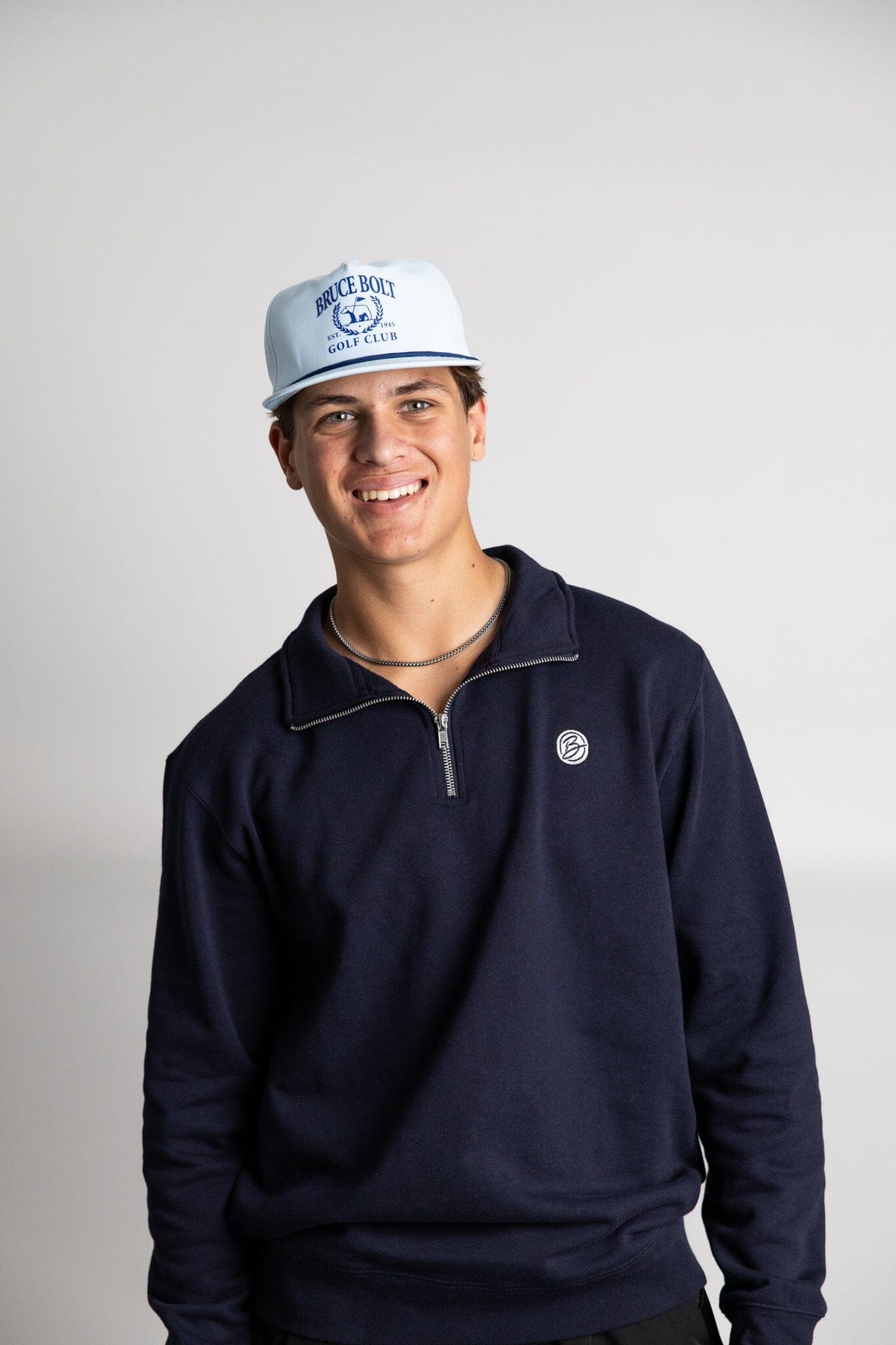 "BRUCE BOLT Golf Club" Rope Hat - Baby Blue