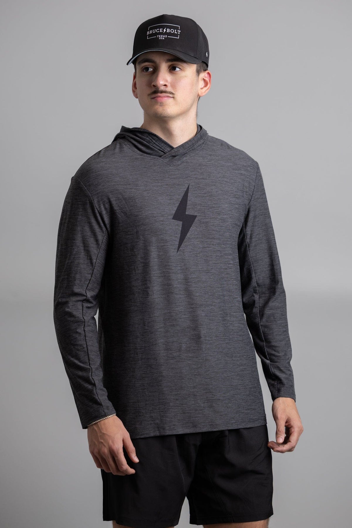 SuperSoft BOLT Long Sleeve Hoodie - Charcoal