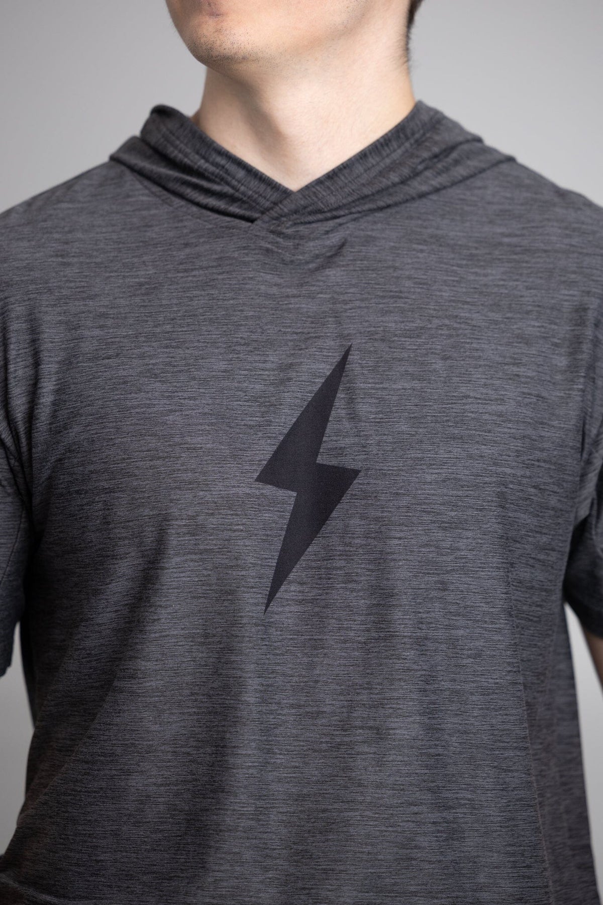 SuperSoft BOLT Short Sleeve Hoodie - Charcoal
