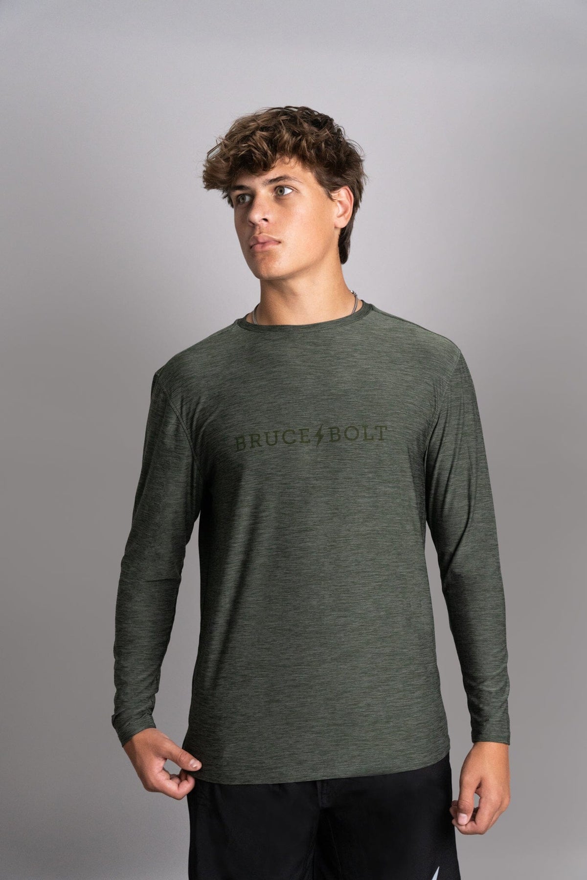 SuperSoft "BRUCE BOLT" Long Sleeve Shirt - Olive Green