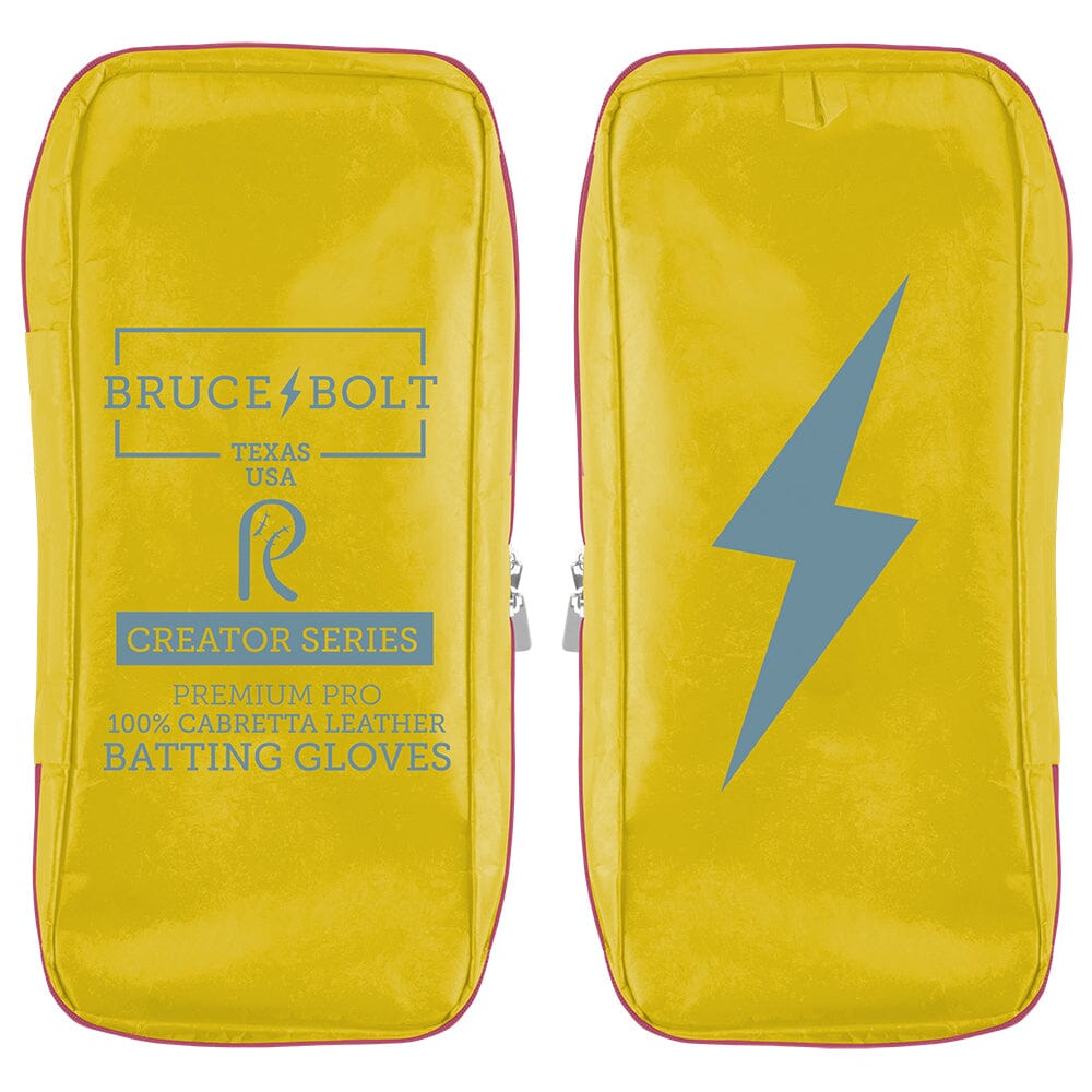 Coach RAC Creator Series Short Cuff Batting Gloves - Baby Blue/Yellow