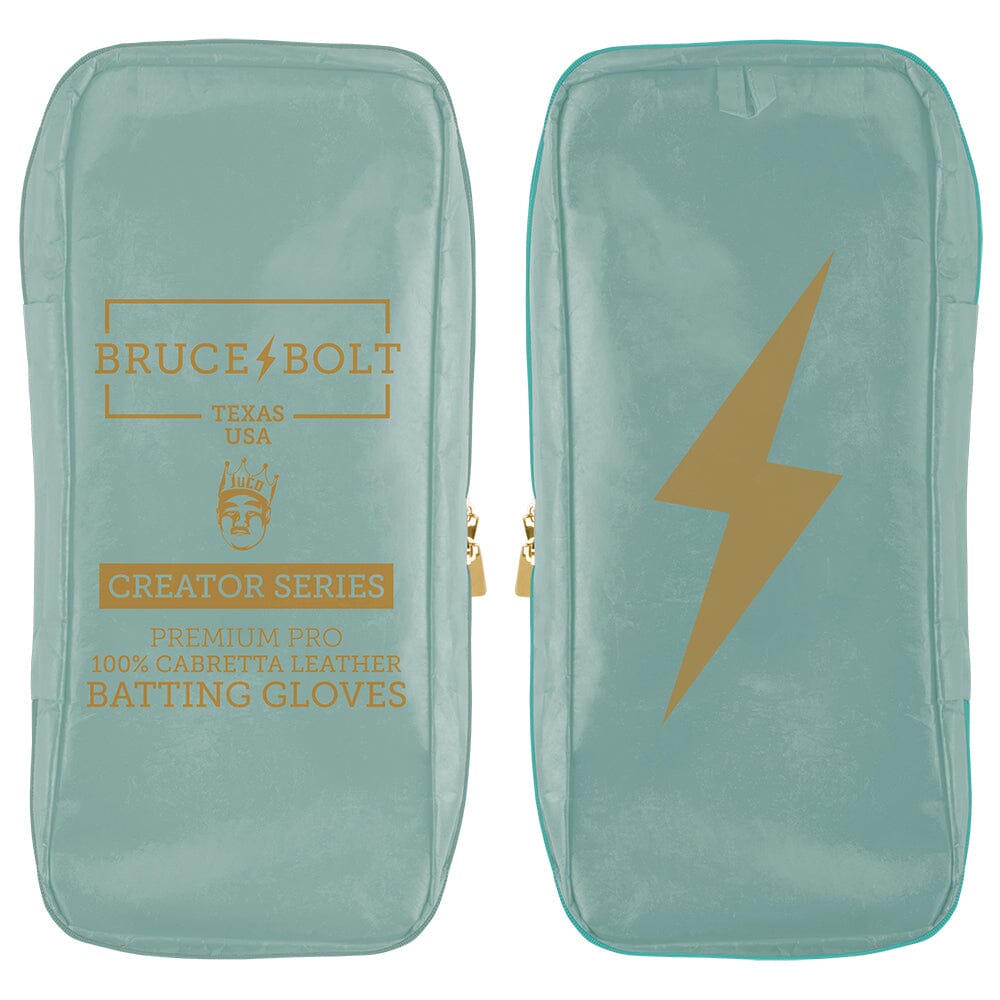 King of JUCO Creator Series Short Cuff Batting Gloves - Mint/Gold
