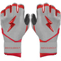 Grey Series Long Cuff Batting Gloves - Red