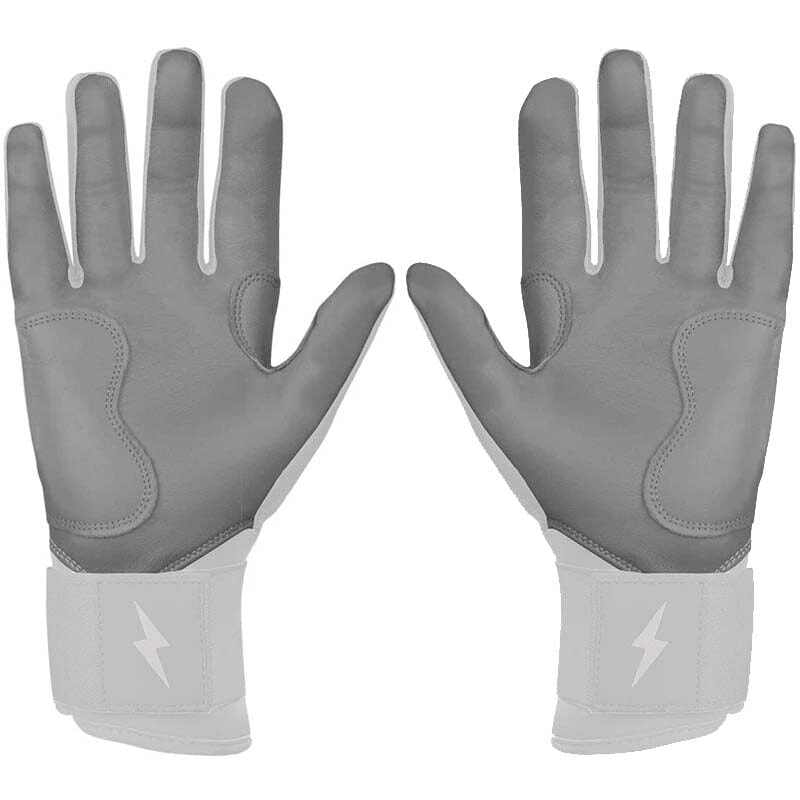 Personalized Chrome Series Long Cuff Batting Gloves - White