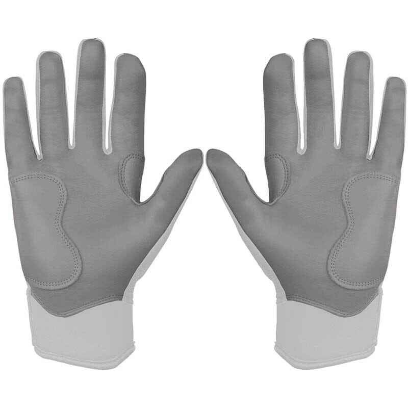 Personalized Chrome Series Short Cuff Batting Gloves - White