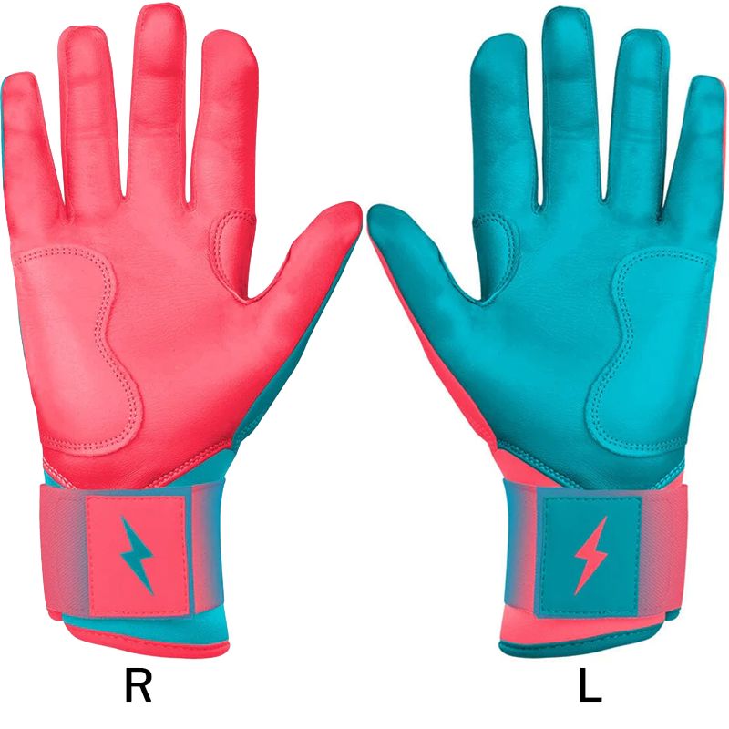 Personalized Max Clark Signature Series Long Cuff Batting Gloves - Pink/Teal