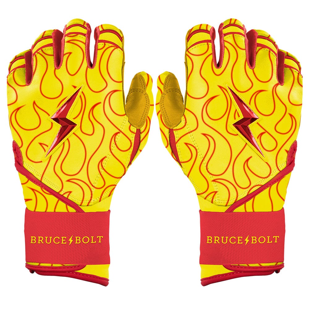 Harrison Bader Signature Series Long Cuff Batting Gloves - Flames