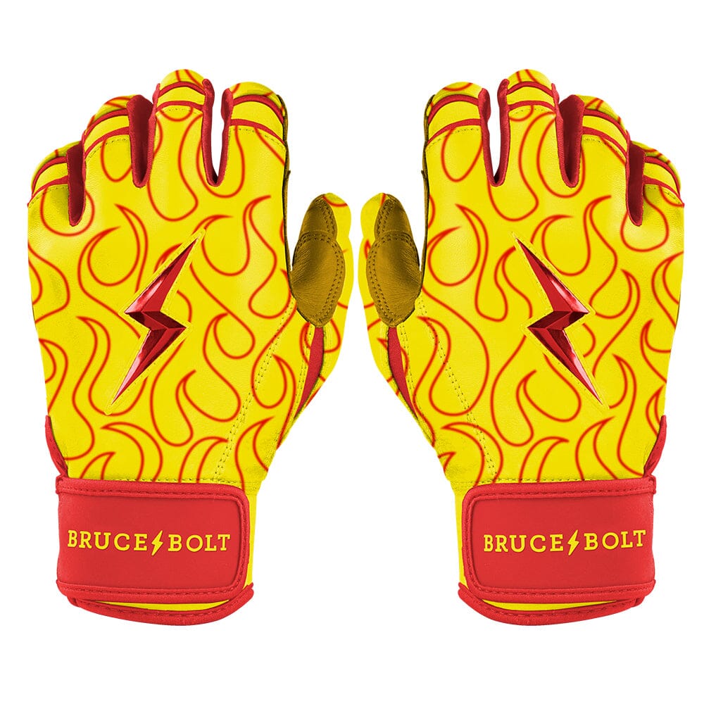 Harrison Bader Signature Series Short Cuff Batting Gloves - Flames