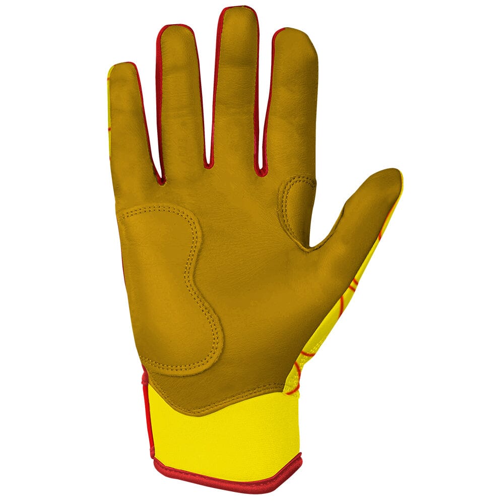 Harrison Bader Signature Series Short Cuff Batting Gloves - Flames