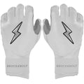 Personalized Chrome Series Long Cuff Batting Gloves - White