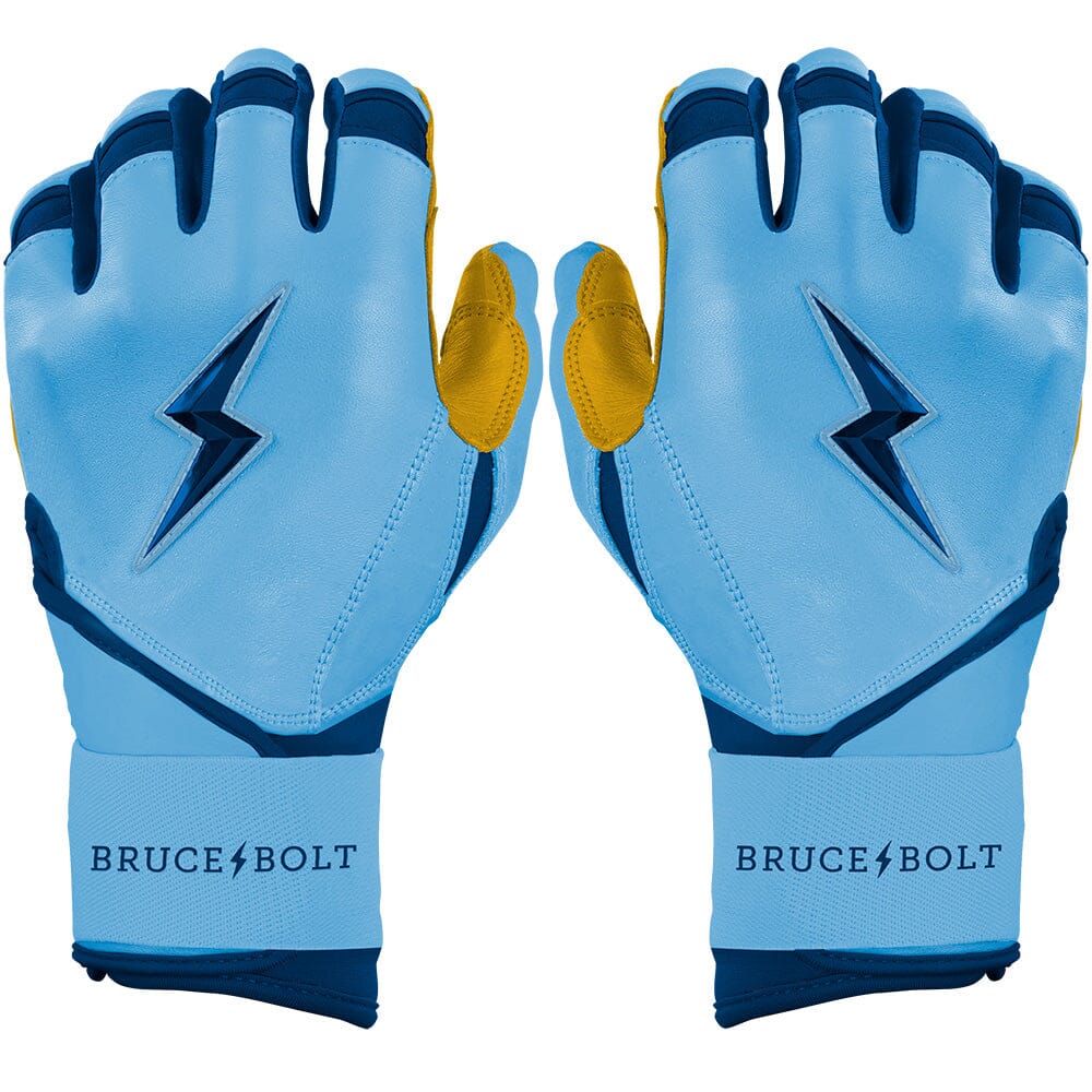 Personalized Bear Series Long Cuff Batting Gloves - Carolina Blue