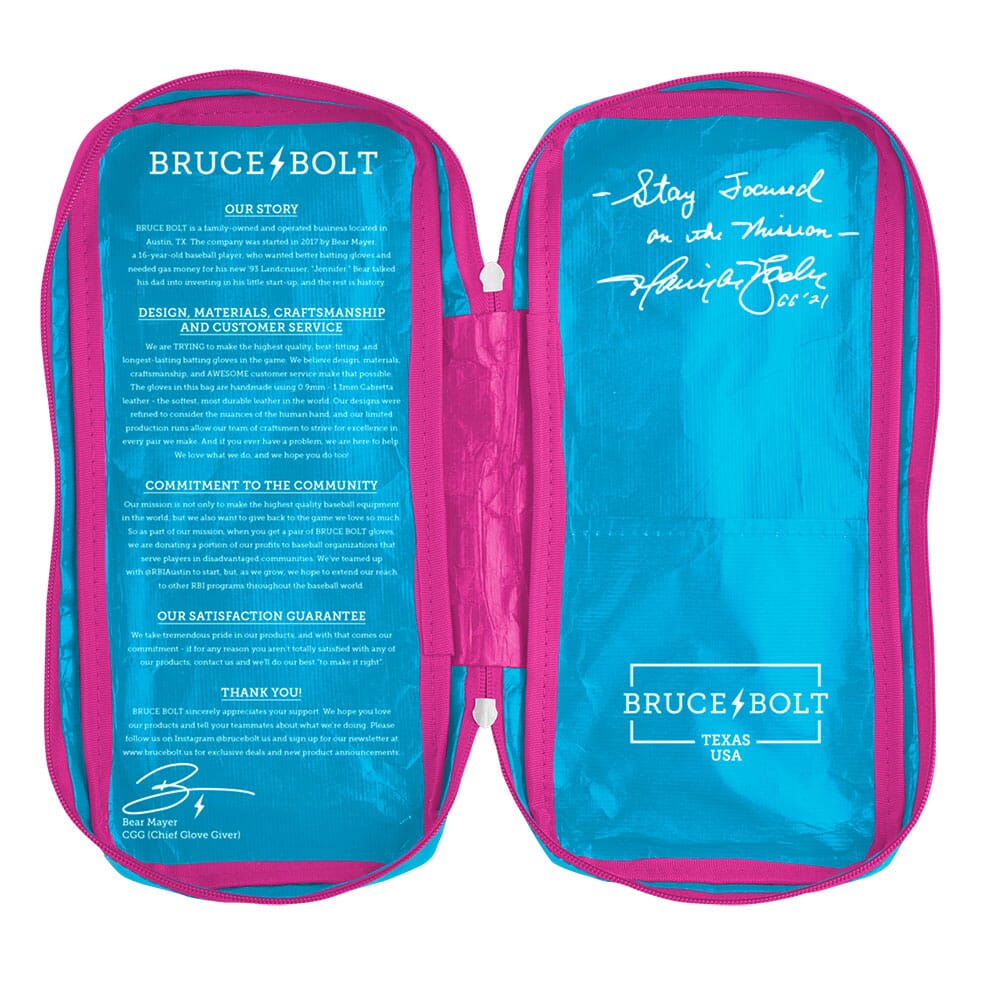 Harrison Bader Signature Series Long Cuff Batting Gloves - Blue/Pink