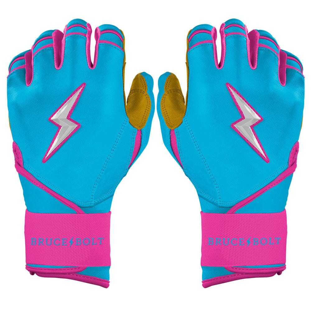 Harrison Bader Signature Series Long Cuff Batting Gloves - Blue/Pink