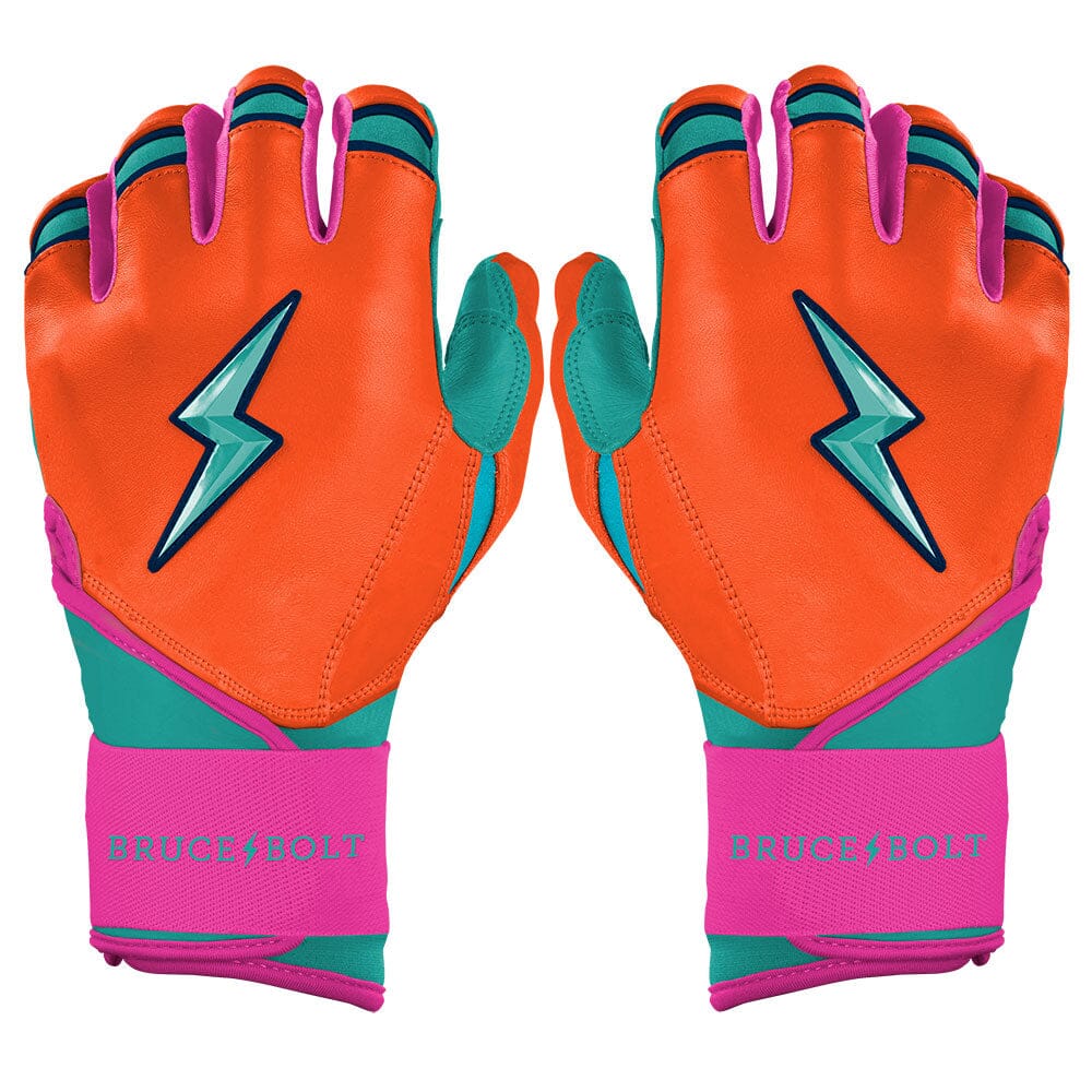 Fernando Tatis Jr. Signature Series Long Cuff Batting Gloves - Aqua/Orange