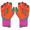 Fernando Tatis Jr. Signature Series Long Cuff Batting Gloves - Aqua/Orange