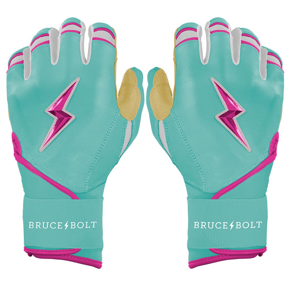 Fernando Tatis Jr. Signature Series Long Cuff Batting Gloves - Mint/Pink